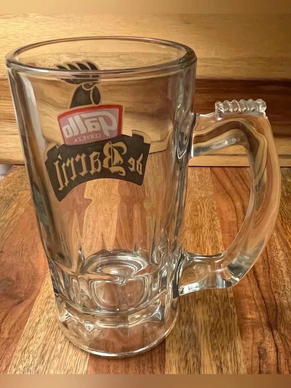 Cerveza Gallo de Barril Heavy Glass Beer Mug Stein